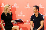 Emirates Global Ambassador Cristiano Ronaldo being interviewed by Rhiannon Jones of Real Madrid TV.j