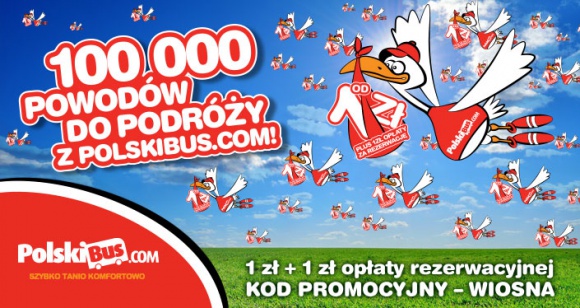 100 000 powodów do podróży z PolskiBus.com! Startuje Wielka Wiosenna Bonanza!