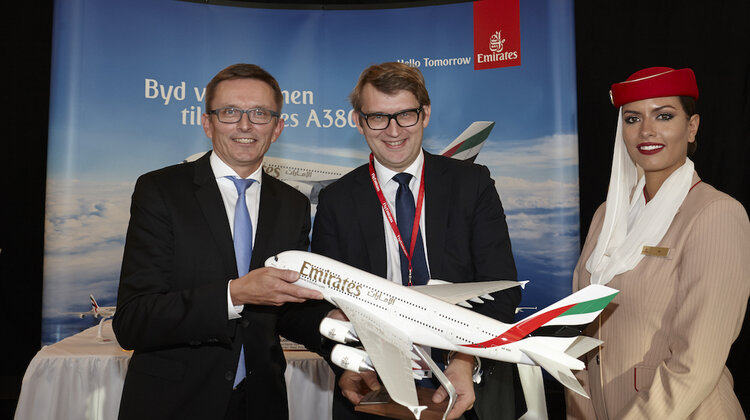 Pierwszy lot A380 Emirates do Kopenhagi transport, turystyka, wypoczynek - 