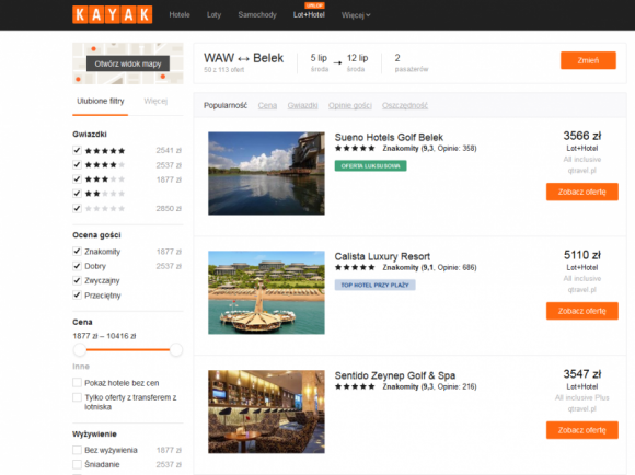Wyszukiwarka wycieczek Qtravel.pl łączy siły z KAYAK.pl Turystyka, BIZNES - Kontekstowa wyszukiwarka ofert turystycznych Qtravel.pl rozpoczyna współpracę z KAYAK.pl – porównywarką ofert turystycznych. Oferty polskich touroperatorów do hoteli na całym świecie będą dzięki temu udostępniane także na stronie internetowej turystycznego giganta.